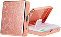 Pill Organizer 7 Days 8 Compartments, Travel Metal Pill Box, BPA-Free Portable Pill Box (Pink, Median)