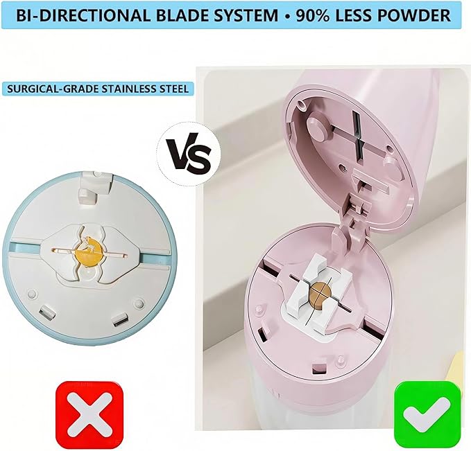 Pill Cutter 1/4,Pill Crusher,Splitter for Smalla Pills,Pill Organizer, Suitable for Carrying On The Go (Pink)
