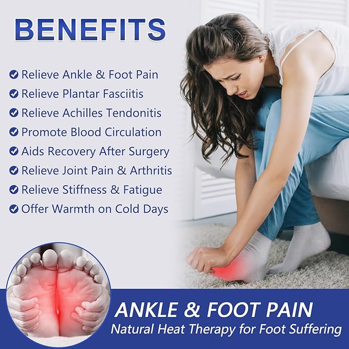 JOBYNA Ankle/Toe/Foot Warmer | Full Coverage Heated Foot Wrap |86-158℉ Continuous Setting| 10-90min Timer| Electric Heating Pad for Plantar Fasciitis Relief, Neuropathy Pain Relief for Foot(1 Pack)