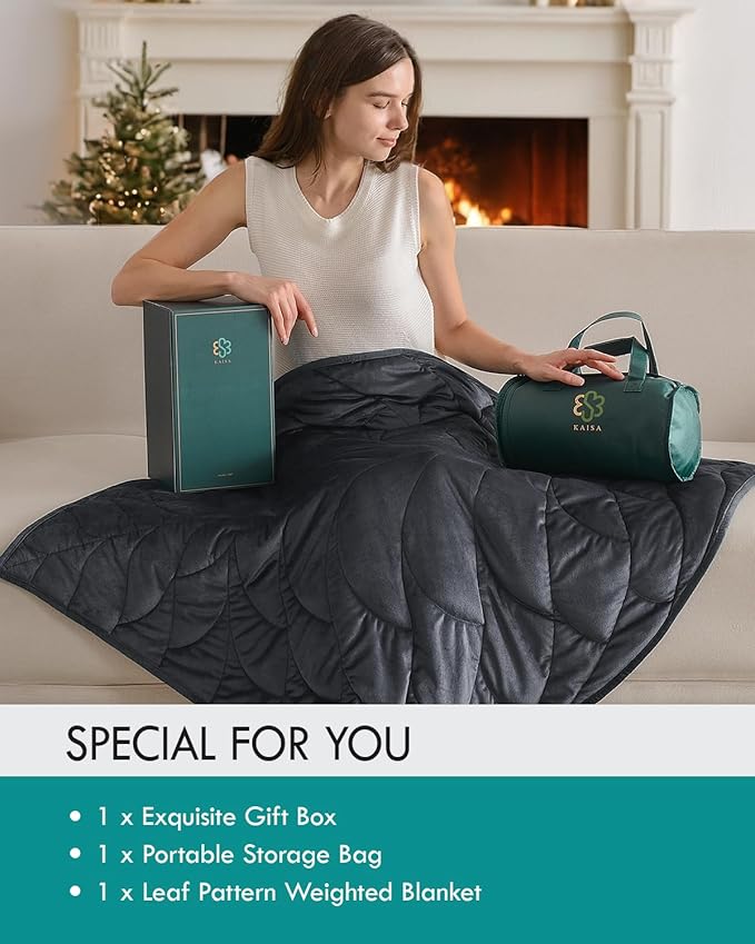 Kaisa Weighted Lap Blanket 5 lbs 41" x 53", Cozy Luxury Crystal Velvet Small Weighted Blanket for Adults, Portable Travel Weighted Blanket for Relaxation, All-Season Blanket, Machine Washable, Gray