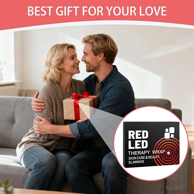 Red Light Therapy Belt with 105 LEDs, 51”x 7” 660nm & 850nm Red Light Therapy for Body, Wired & Wireless Controller with Timer and Intensity Adjustable for Body Waist Back Shoulder Leg Knee (Black)