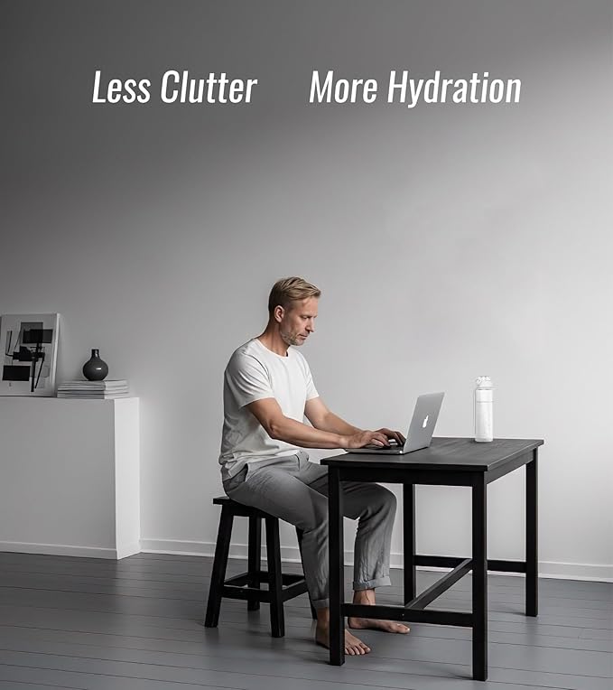 32oz/1L Sport Water Bottle, Light Tritan, Quick-Open Chug Lid/Straw 2-in-1, Leak-Proof, Dishwasher-Safe, BPA-Free, Drop-Resist & Scratch-Resist for Travel/Gym/Office (Clear Minimalism)