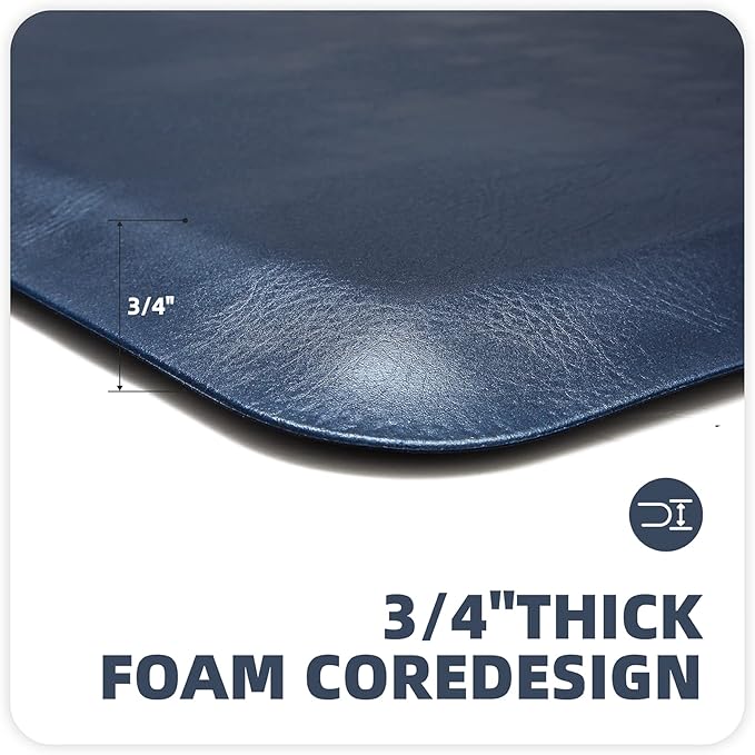 Color&Geometry Anti Fatigue Floor Comfort Mat 3/4 Inch Thick 17"×24" Perfect for Standing Desks, Kitchen Sink, Stove, Dishwasher, Countertop, Office or Garage, Dark Blue