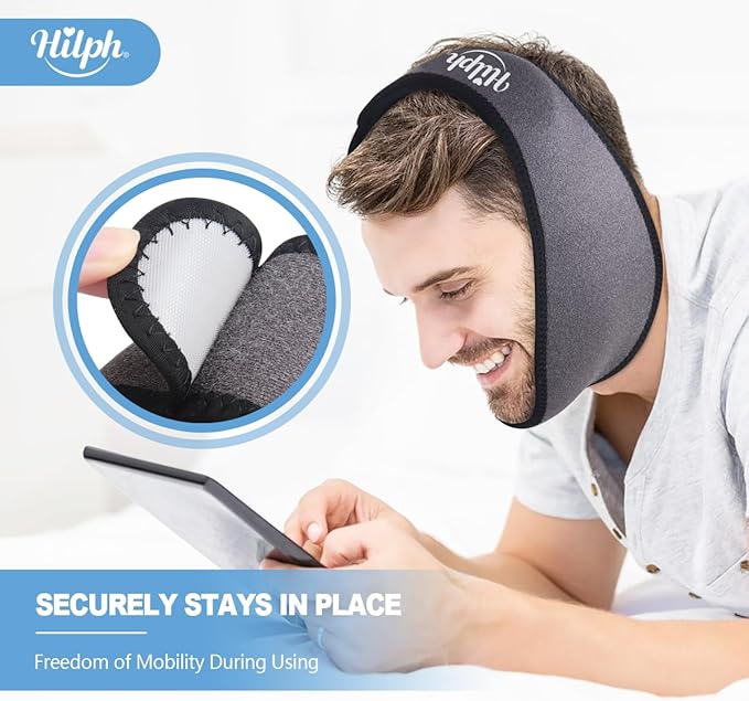 Hilph Face Ice Pack Wisdom Teeth Ice Pack Head Wrap with Washable Jaw Wrap and 4 Replacement Hot Cold Pack for Facial Oral Surgery, TMJ, Tooth Extraction, Dental Surgery, Tonsillectomy Recovery Grey