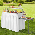 VINGLI Ice Table with Extra Storage Shelf,Side Table, Portasble Cooler Side Table with Removable Skirt, Patio Table, Indoor & Outdoor Bar for Events, Parties and Camping