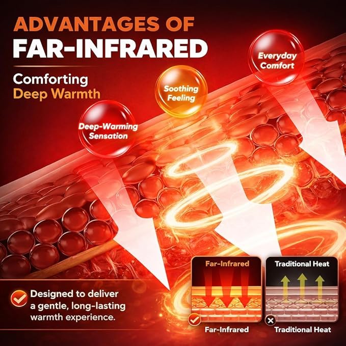 Far-Infrared Pain Relief Patches - 12 Hours Soothing Heat Patches for Back, Neck, Deep Penetrating Herbal Patch for Shoulder, Knee, Muscle, Portable Bone Pain Relief, 2 Count
