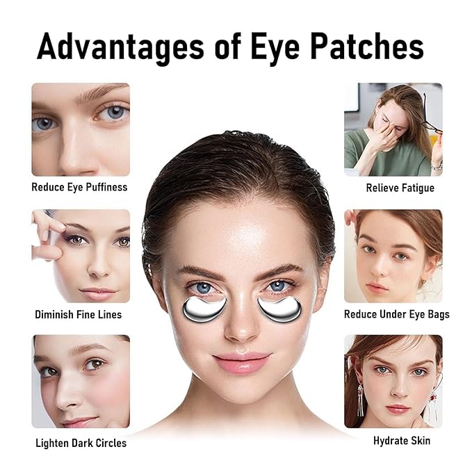 Ymiko 304 Stainless Steel Eye Moon Shaped Unbreakable Under Eye Cooling Packs for Cold Hot Compress Reusable Eye Ice Pack for Puffy Eyes and Relaxation Skincare Essential