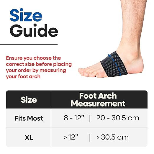Arch Supports for Plantar Fasciitis Relief | Compression Sleeve Foot Brace For Heel Pain, Bone Spurs, Flat Feet, High Arches | Copper Infused Arch Support Bands for Women & Men Over Socks | Fit Most