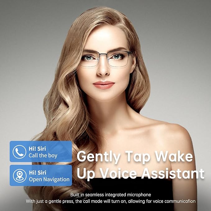 Smart Glasses for Men and Women, Open-Ear Audio Bluetooth Glasses with Photochromic Lenses, Built-in Mic and Speakers for Music and Calls, Compatible with iOS and Android – Silver
