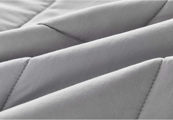 RelaxBlanket Cotton Weighted Blanket 100% Cotton with Premium Glass Beads for All-Season 60''x80'' 15lbs,Light Grey