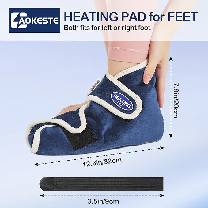 Foot Heating Pad,Heating Pad for Foot for Achilles Tendonitis,Feet Warmers with Adjustable Temperature for Pain Relief,Auto Shut Off Electric Heated Ankle Warmer for Men Women