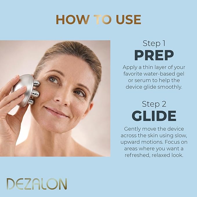 Microcurrent Facial Device, Face Massager Tool, Eye and Neck Massager, Cosmetic Red Glow Mode, Face Roller, Beauty Tools for Relaxing Facial Massage and Skin Care Routine, Silver Color