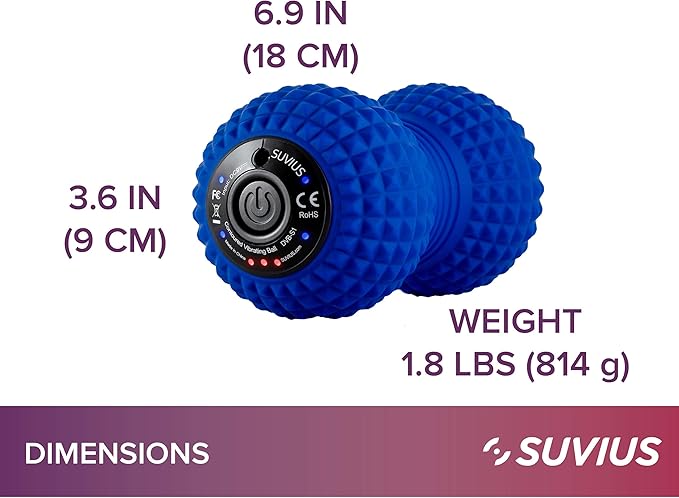 Vibrating Peanut Roller - 4 Vibration Levels - Rechargeable - Muscle Roller for Deep Tissue Massage and Muscle Recovery - Massager for Back, Neck, Foot, Leg, and Body - Black