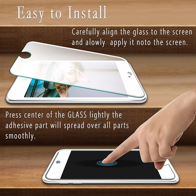 HPTech 2-Pack Tempered Glass For Apple New iPod Touch 7th Gen (2019), 6th Gen, 5th Gen (2015) Screen Protector, Easy to Install, Bubble Free, 9H Hardness