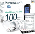 TD-4125 Blood Glucose Test Strips for Diabetes, 100 Count Blood Sugar Test Strips, Designed for Use with HanrayCare Glucose Monitoring System, Accurate Self-Testing, No Coding Required
