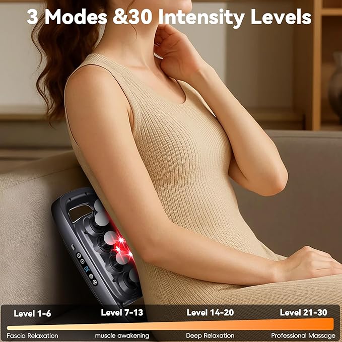 20-Head Massage Gun,2026 Upgrade Deep Tissue Percussion Massager with 3 Modes 30 Intensities, Quiet Muscle Tension Release Electric Massage Tools for Back, Shoulders, Legs
