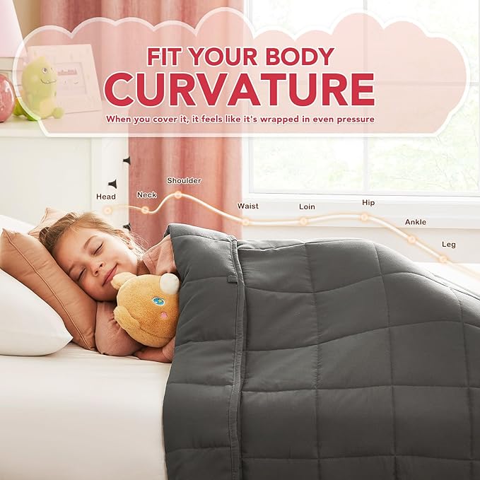CuteKing Weighted Blanket (2lbs, 36"x48", Grey) Heavy Blanket for 40-60lbs, Weighted Blanket for Cooling & Heating with Premium Glass Beads, Soft Thick Blanket All-Season