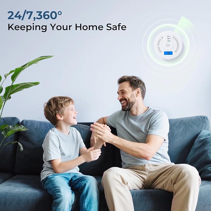 Carbon Monoxide Detectors, CO Detector Battery Operated with Sensitive Sensor, Digital Display and Sound Warning, Portable Carbon Monoxide Detector Alarm JA-995 for Travel, Hotel, Home