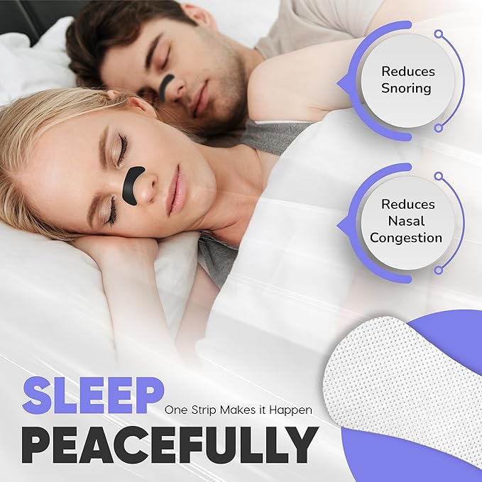 ZZSLEEP Nasal Strips (30 Strips) – Extra-Strength Strips for Better Sleep, Snoring Relief & Enhanced Breathing – Ideal for Sports, Exercise & Nighttime Use – Skin-Friendly, Sweat-Resistant Nose Tape
