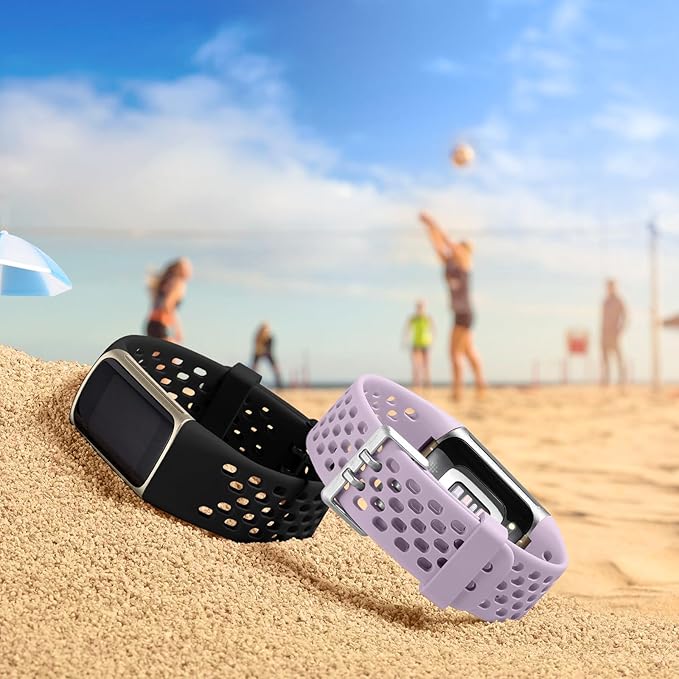 Getino Compatible Fitbit Charge Bands, Soft Breathable Replacement Sport Strap Adjustable Wristbands for Fitbit Charge 5/6, Lavender