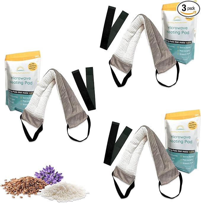 Versatile Microwavable Heating Pads For Neck Pain Relief, Back Pain, And Shoulder Pain Relief - Microwave Heating Pad For Cramps And Muscle Relief, Hot and Cold Reusable Pad - 3 Packs - Lavender Scent