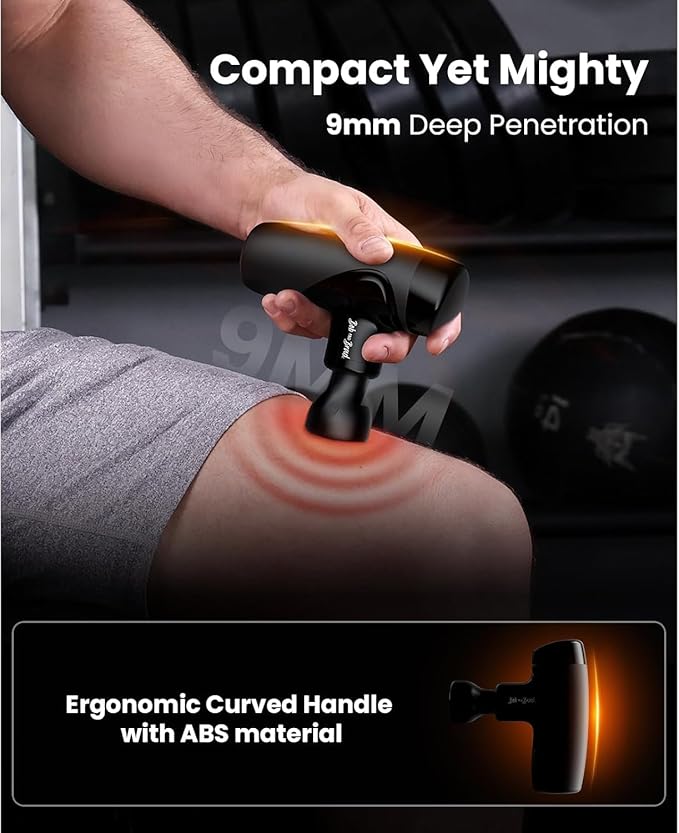 BOB AND BRAD M7 Plus Mini Massage Gun with Heat, FSA Eligible & HSA Approved Deep Tissue Percussion Massager for Back & Neck Stiffness - Portable, Quiet, Ultra-Lightweight