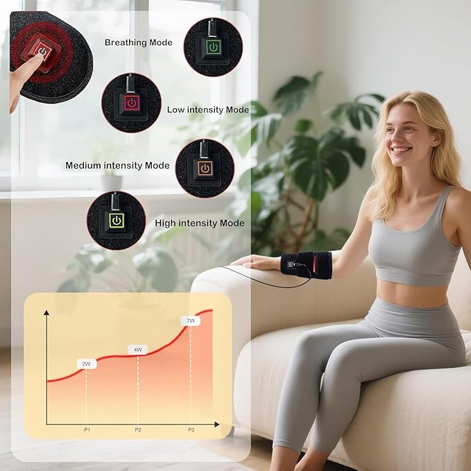 Red-Light-Therapy-for-Body,2025 Upgraded 4 Modes Near Infrared Light for Body Pain Relief,High-Efficiency Spherical Lamp Dual-Wave(660nm & 850nm) LEDs,Multi-Mode Customization (12" x 6")