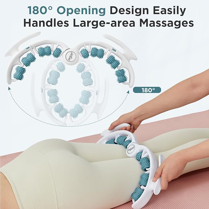 Cellulite Manual Massager for Legs & Thighs - Lymphatic Drainage Tool, Handheld Fascia Blaster for Deep Tissue, Body Sculpting Cellulite Remover(Green)