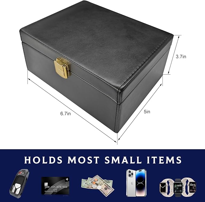 Faraday Box Key Fob Protector, RFID Signal Blocking Shielding Box Anti-Theft Key Fob Pouch Cage, 5-7 Keys Capacity Signal Blocker Keyless Entry Safe Cage for Car Keys Phones