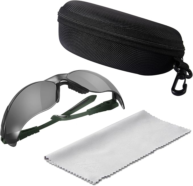 xaegistac Shooting Glasses Anti-fog Shooting Range Eye Protection, Adjustable Safety Glasses with Zipper Hard Case