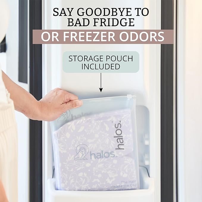 MyHalos® Migraine Relief Cap, 30% Thicker, 2X More Cooling Gel, Stays Colder for Longer, Form Fitting Ice Hat, Ice Pack Head Wrap Relief, Tension Headache Relief Cap (Violet) - FSA|HSA Eligible