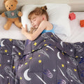 yescool Star Weighted Blanket 3 Pounds Cooling Weighted Lap Blanket, Galaxy Moon Heavy Blanket for Sleeping, Weighted Throw Blanket Gifts for 20-40lbs, 36"x48"
