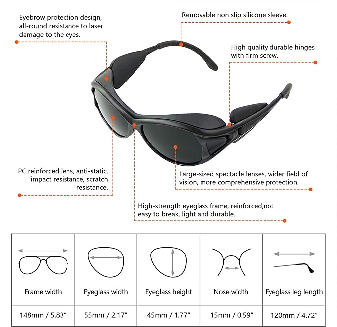 Professional Red Light Therapy Glasses for Eye Protection - Infrared Goggles, LED Red & Blue Light Therapy, Portable Eye Care