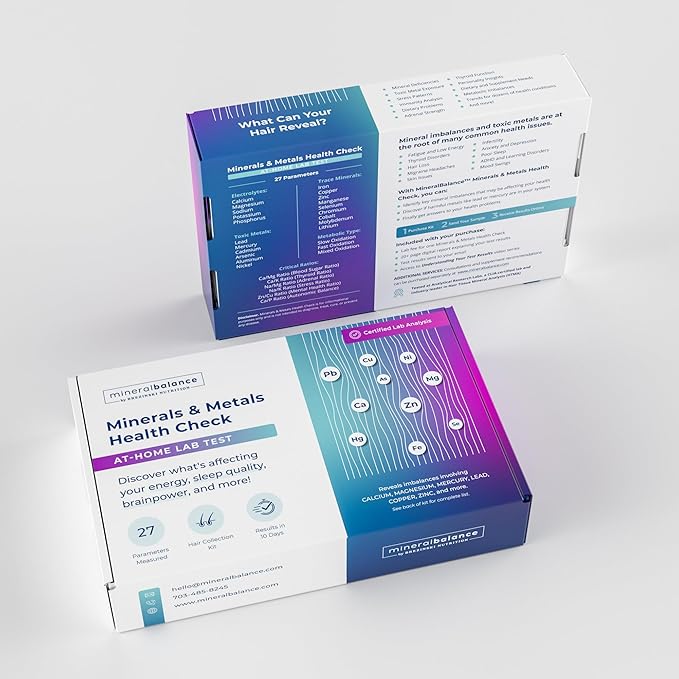 MineralBalance™ Hair Tissue Mineral Analysis (HTMA)—At-Home Test Kit for Fatigue, Anxiety, Sleep & Digestive Issues—Tests 20 Minerals & Heavy Metals Including Magnesium & Zinc—Full Lab Report Included