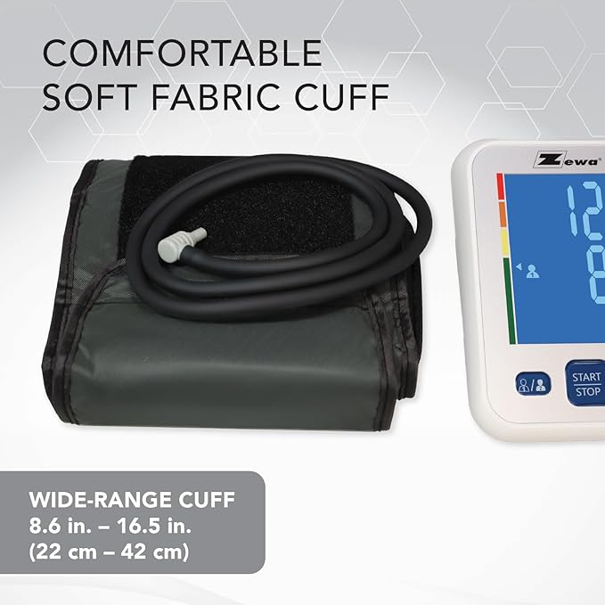 Zewa Premium Automatic Blood Pressure Monitor with Bluetooth and Extra-Large Display for Android & iOS
