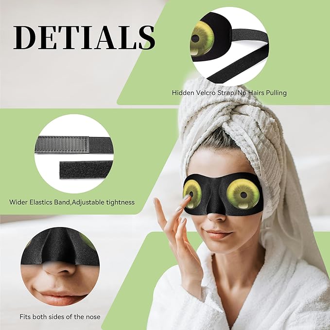 SkiBeau Cute 3D Sleeping Eye Mask Funny Blindfold 2 Pack Travel Sleep Masks Super Soft Weird Eye Cover for Men Women and Kids