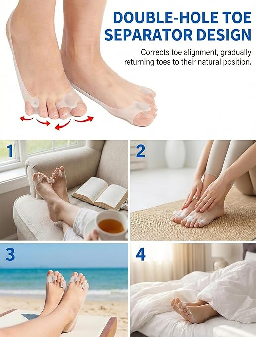 Bunion Corrector for Women and Men - Podiatrist Recommended, Toe Straightener for the Thumb and Little Toe, Foot Alignment and Pain Relief(1 Pair)