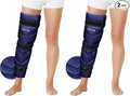 REVIX Large Leg Ice Pack Reusable, Gel Ice Wrap with 3 Straps for Leg, Hip, Thigh, Knee and Shin, Cold Compress Therapy for Post-Workout Recovery, Navy (Pack of 2)