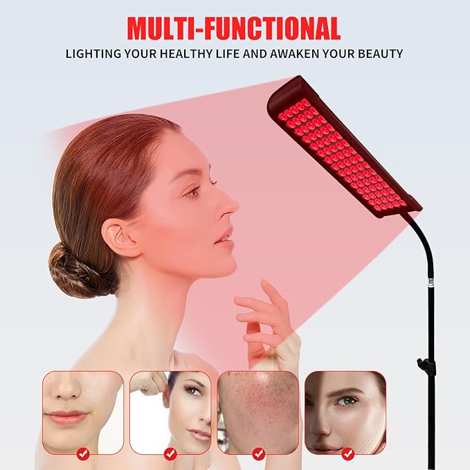 Red Light Therapy for Body and Face, cabpay Red Infrared Light Therapy Lamp with Stand Led 660nm Red Light-Therapy& 850nm Infrared Light Device for Face Knee Body, Skin Care at Home