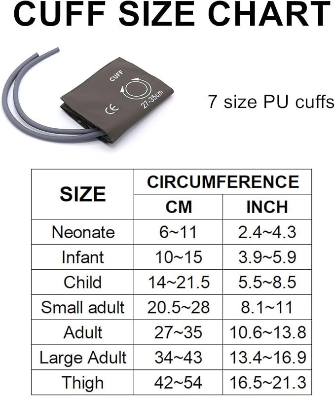 Blood Pressure Cuff with Dual Tubes for Infant 10-15 cm, Reusable PU Brown Replacement Blood Pressure Cuff, No BP Connector