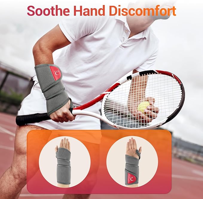 Comfytemp Hand Heating Pad for Carpal Tunnel, Arthritis, Tendonitis, Muscle Strain & Joint Stiffness Relief Heated Wrist Wrap for Mom Dad, Wearable Adjustable Heat Pad for Pain Relief