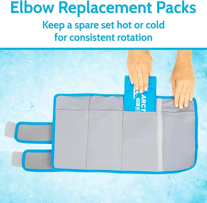 Arctic Flex Gel Replacement Packs - Ice Packs Reusable for Elbow Ice Brace - Hot and Cold Gel Ice Pack for Injuries, Pain Relief, Swelling - Flexible Therapy Compression Wrap - Athletic Women, Men