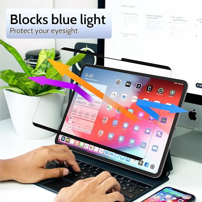 2 Pack Magnetic Paperfilm for iPad Pro 11 Inch M4/M5 [2024/2025 5th/6th Gen], Feel Like Writing Drawing On Paper, Matte Removable Anti Glare Fingerprint Screen Protector Blue Light Filter
