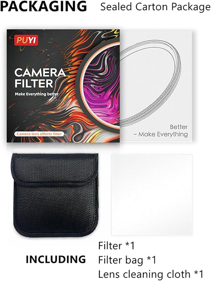 Camera Vortex Effect Filter, 67MM Prism Film Special Effects Glass Lens Photography Accessories for DSLR Cinematice Video and Photo, Filter Pouch Included