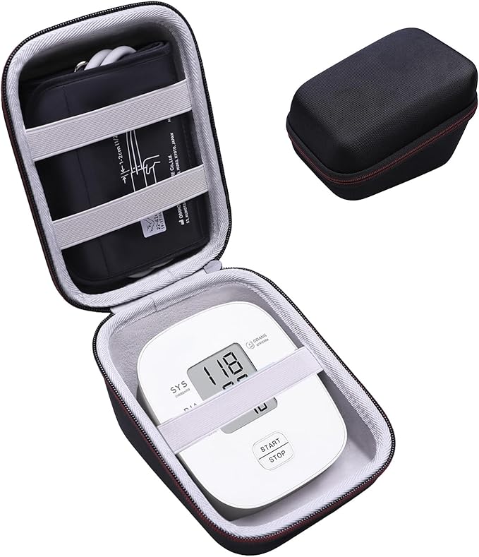 LTGEM Case Compatible with OMRON Bronze BP5100 / BP5000 / 5 Series BP742N / BP7200 Blood Pressure Monitor, Black+Gray(Case Only)