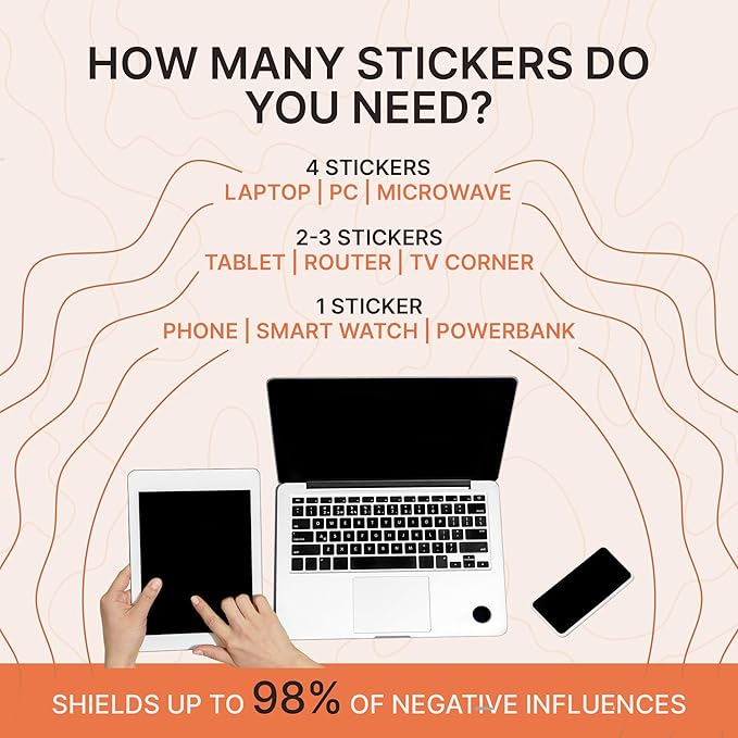 Gadget Protection Shungite Stickers Blocker for Cell Phone 2 pcs Flower of Life & Seed of Life Engraved | Round Sticker Plates for Bad Vibes Blocking | Polished Shungite Stone Plates S576
