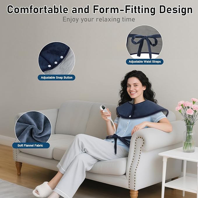 Heating Pad for Neck and Shoulders and Back Pain Relief, Large Size 24”X34” Electric Heating Pad with 9 Heat Setting & 4 Auto-Off Timers - Mothers Day & Birthday Gifts for Women Men Mom Wife