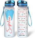 Hyturtle Personalized Dental Water Bottle - 32oz Motivational Water Bottle with Leak-Proof Lid Time Marker - Custom Name Gift for Dentists Dental Hygienists Dental Students - Birthday, Christmas Gift