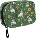 Fustylead Hand Draw Saint Patricks Bull Terrier Travel Pill Organizer Bag with Zipper Small Pill Box 7 Day Pill Case for Purse Storage Weekly Vitamin Medicine Supplement