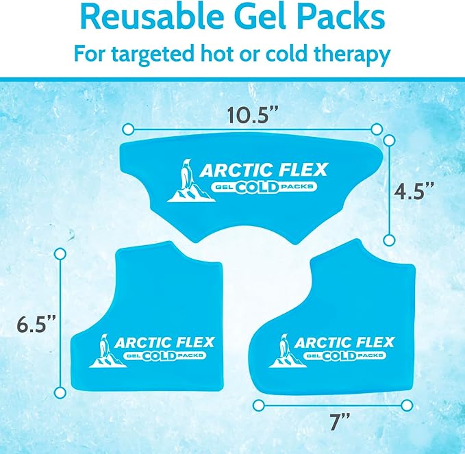 Arctic Flex Gel Replacement Packs - Ice Packs Reusable for Ankle Ice Brace - Hot and Cold Gel Pack for Injuries, Pain Relief, Swelling - Flexible Therapy Compression Wrap - Athletic, Women, Men